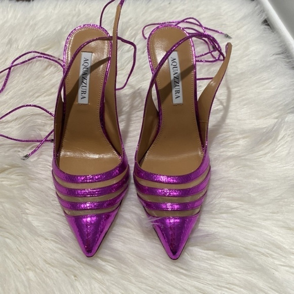 New Aquazzura Unfaithful ankle tie pump size 38.5EU - Picture 14 of 15